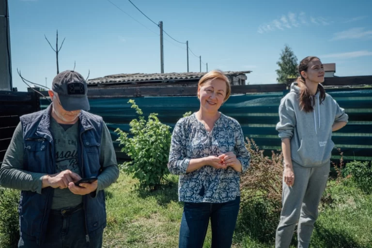 A Ukrainian family was saved by a misplaced telephone pole.