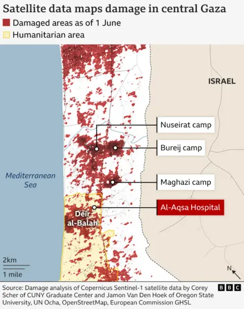 Map of damage in Gaza