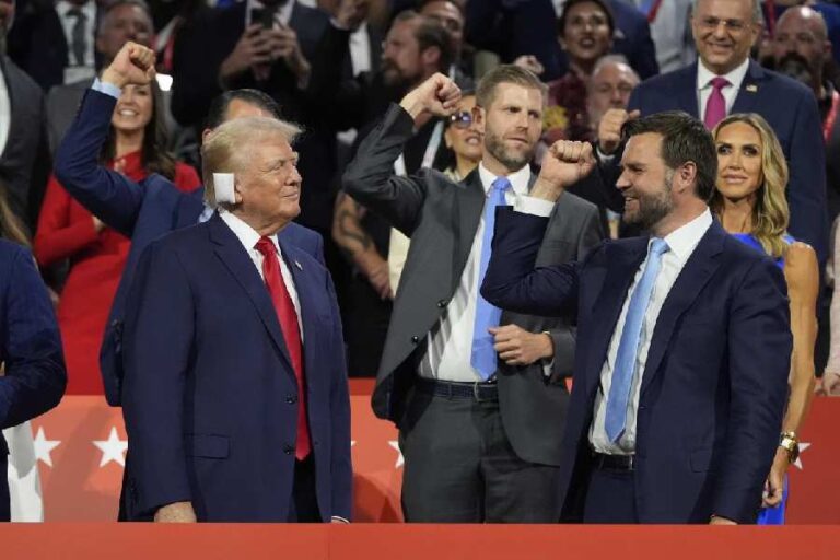 Bandaged Trump gets rapturous welcome at Republican convention